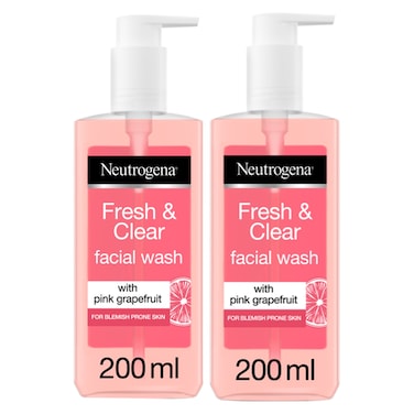 Neutrogena Fresh And Clear Facial Wash With Pink Grapefruit And Vitamin C 200ml Pack of 2