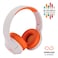 Altec Lansing 2-in-1 Kid Safe Truly Wireless and Wired Bluetooth On-Ear Headphones MZX4500 Whiteout Groovy Orange