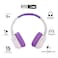 Altec Lansing 2-in-1 Kid Safe Truly Wireless and Wired Bluetooth On-Ear Headphones MZX4500 Whiteout Electric Purple