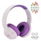 Altec Lansing 2-in-1 Kid Safe Truly Wireless and Wired Bluetooth On-Ear Headphones MZX4500 Whiteout Electric Purple