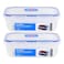 Lock &amp; Lock Classic Stackable Style Rectangular Food Container 1.2L 2 PCS