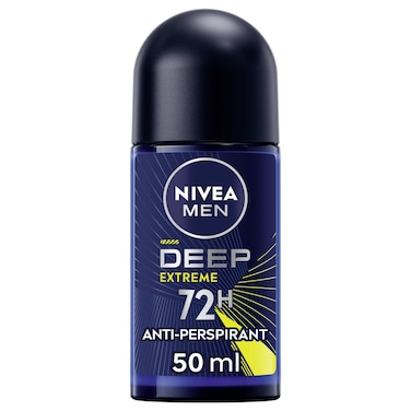 نيفيا مين ديب إكستريم ماكس تك مزيل عرق مع الكربون الأسود، ببكرة دوارة وحماية من الروائح تدوم حتى 72 ساعة، برائحة انتعاش قوية، 50 ملل