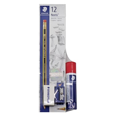 Staedtler Noris Pencils Box Glue Stick and Eraser with Sharpener