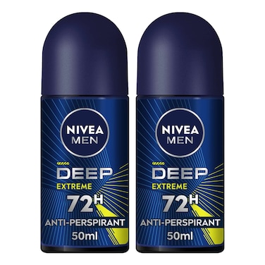 نيفيا للرجال ديف إكستريم مكسي تكنولوجي مزيل عرق ببكرة دوارة، 50 ملل، حزمة من 2