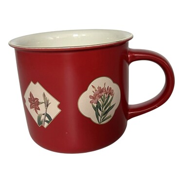 New Bone China Mug with Gold Rim Red 330ml