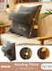 Reading Pillow, Large Bed Rest Pillow with Detachable Neck Roll,Backrest with Arms&iuml;&frac14;&OElig;Pockets and Washable Cover, for Sitting in Bed or Couch-Backrest Reading Pillow Adult Back Pillows for Reading,Watching TV,Gaming,Relaxing