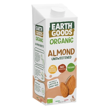 Earth Goods Organic Almond Milk Unsweetened 1L