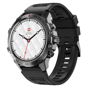 سويس ميليتري ساعة ذكية معدنية دوم 5 بتقنية جي بي إس -أسود-