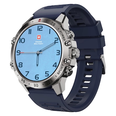 سويس ميليتري ساعة ذكية معدنية دوم 5 بتقنية جي بي إس -أزرق-