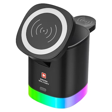 Swiss Military 3-in-1 Portable Wireless Charger Black
