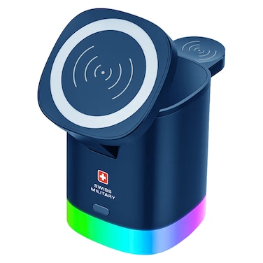 Swiss Military 3-in-1 Portable Wireless Charger Blue