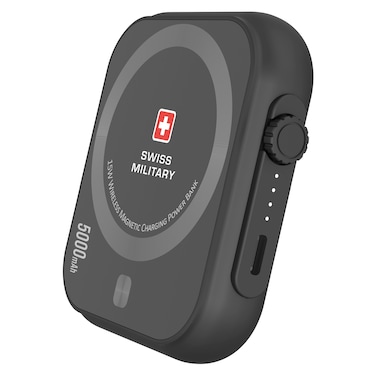 Swiss Military Portable Wireless Magnetic Charging Power Bank Black 5000mAh 20W