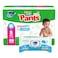 Fine Instant Dry Baby Pants, Size 5 (12-17 kg), 40 Pants + Baby Water Wipes (72 Wipes)