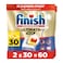 Finish Ultimate Plus Dishwasher Tablets, Lemon Scent, 3x More Cleaning Power, 60 Tabs