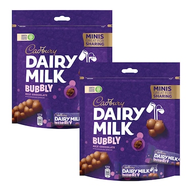 Cadbury Dairy Milk Bubbly Minis Milk Chocolate, 168g Pack of 2