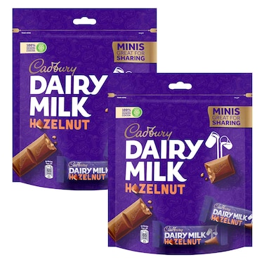 Cadbury Dairy Milk Hazelnut Minis Chocolate Bar, 168g Pack of 2