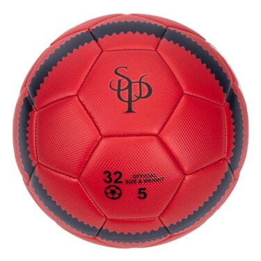 ساب كرة قدم لامعة من جلد بي في سي  للمراهقين والبالغين ، من سن 7 سنوات فما فوق مقاس 5، - أحمر