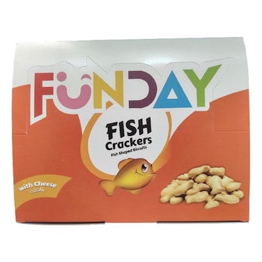 فانداي بسكويت بالجبنة على شكل أسماك، 36 غرام حزمة من 12