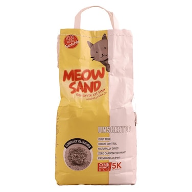 Meow Sand Bentonite Compact Clumping Cat Litter Unscented 5kg