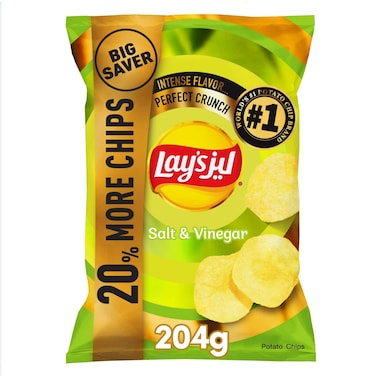 Lay&rsquo;s Salt and Vinegar Potato Chips 204g