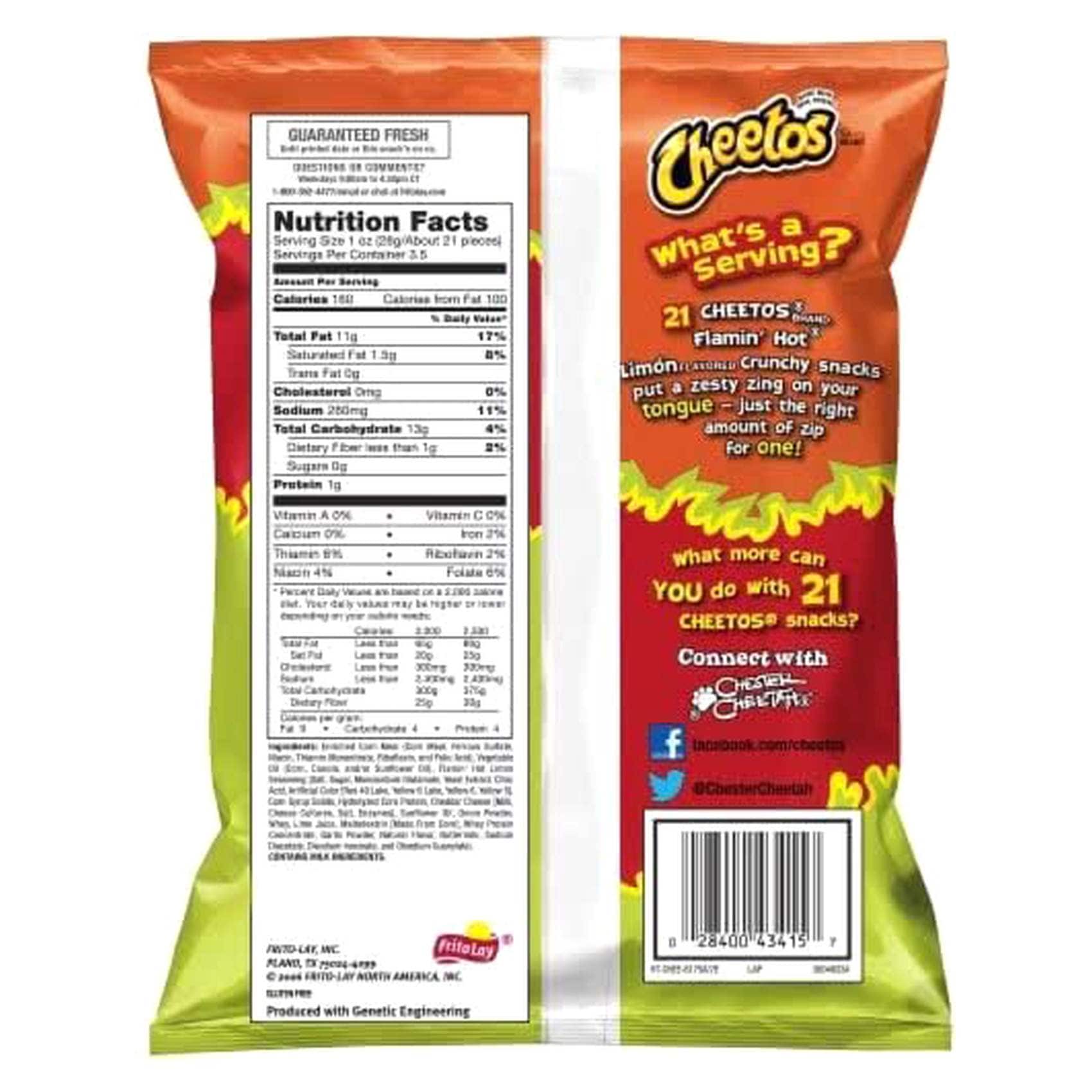 Buy Cheetos Crunchy Flamin' Hot Lime Flavoured Puffed Corn Snack 228g  Online | Carrefour UAE