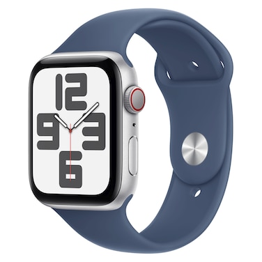 Apple Watch SE GPS + Cellular 40mm Silver Aluminium Case With Denim Sport Band - Small / Medium
