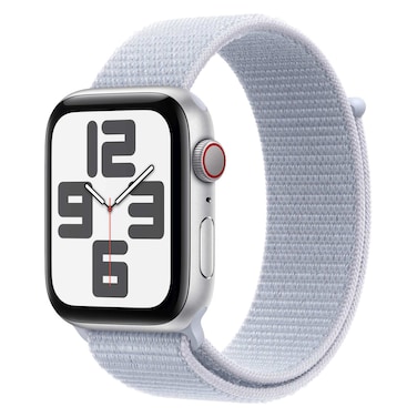 Apple Watch SE GPS + Cellular 44mm Silver Aluminium Case With Blue Cloud Sport Loop