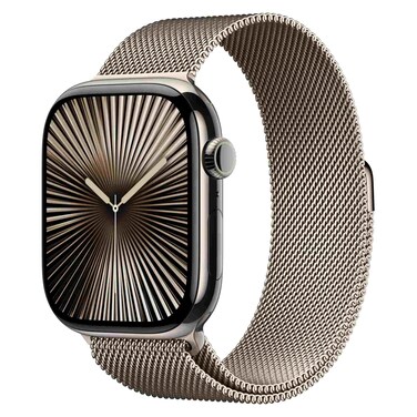 Apple Watch Series 10 GPS + Cellular 46mm Natural Titanium Case With Natural Milanese Loop - Small / Medium