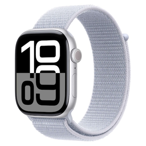 Apple Watch Series 10 GPS 42mm Silver Aluminum Case With Blue Cloud Sport Loop