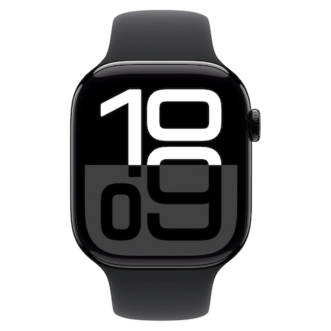 Apple Watch Series 10 GPS 42mm Jet Black Aluminum Case With Black Sport Band - Medium / Large