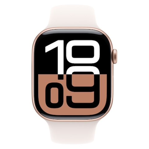 Apple Watch Series 10 GPS 42mm Rose Gold Aluminum Case With Light Blush Sport Band - Small / Medium