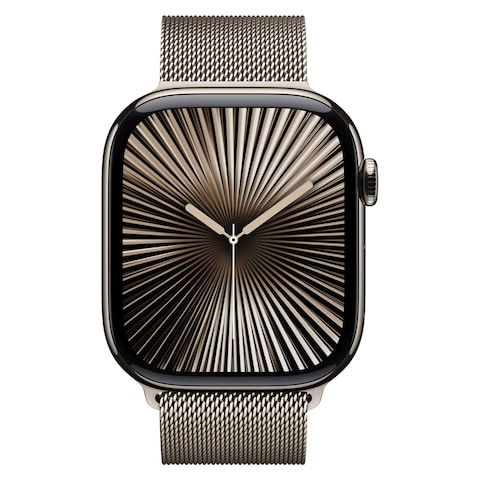 Apple Watch Series 10 GPS + Cellular 42mm Natural Titanium Case With Natural Milanese Loop