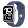 Apple Watch Series 10 GPS + Cellular 46mm Silver Aluminum Case With Denim Sport Band - Small / Medium