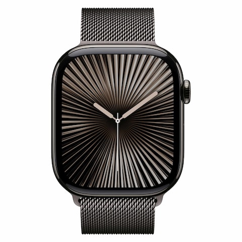 Apple Watch Series 10 GPS + Cellular 42mm Slate Titanium Case With Slate Milanese Loop