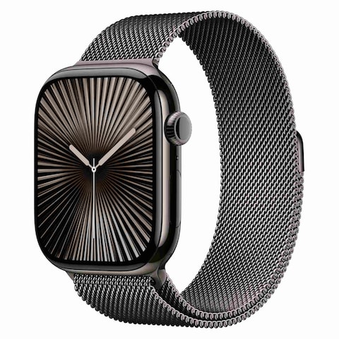 Apple Watch Series 10 GPS + Cellular 42mm Slate Titanium Case With Slate Milanese Loop