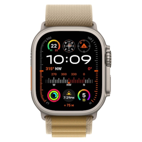 Apple Watch Ultra 2 GPS + Cellular 49mm Natural Titanium Case With Tan Alpine Loop - Medium