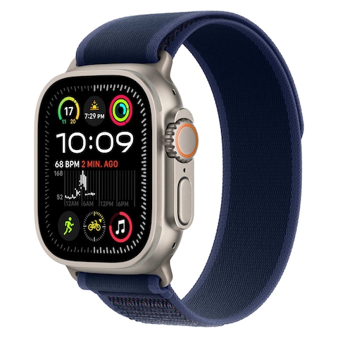 Apple Watch Ultra 2 GPS + Cellular 49mm Natural Titanium Case With Blue Trail Loop - Medium / Large