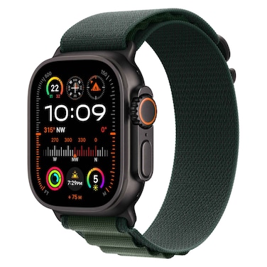 Apple Watch Ultra 2 GPS + Cellular 49mm Black Titanium Case With Dark Green Alpine Loop - Small