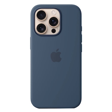 Apple Silicone Case Cover With MagSafe For iPhone 16 Pro Denim