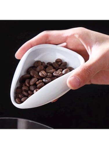 HOOPZOZA Ceramic Coffee Bean Weighing Tray Holding Tea Bath Salts Coffee Flour Raisins Nuts Tray Storage Container White (A-white)
