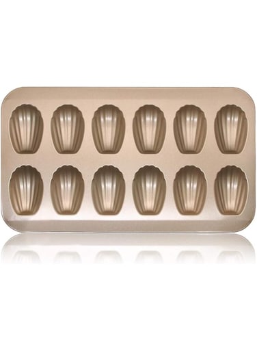 Accrie Stainless Steel Cake Mould Muffin Madeleine Pan 12-Cavity Baking Pans Tray Shell Shaped Nonstick Mold