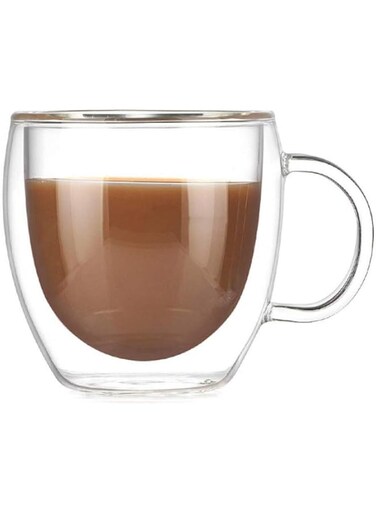 Double Wall Glass Coffee Tea Cup New Heat-resistant Double Layer Glass Handle Coffee Cup,WJVCZ