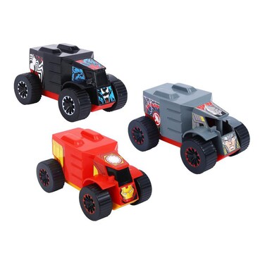 Skoodle Marvel Pull-Back Mightiest Trucks Toy Hulk Buster Thor and Venom