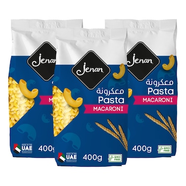 Jenan Macaroni Pasta, 400g Pack of 3