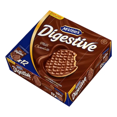 McVitie's Digestive Milk Chocolate Biscuits, 33.3g Pack of 12
