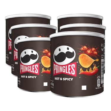 Pringles Hot and Spicy Potato Chips, 40g Pack of 6