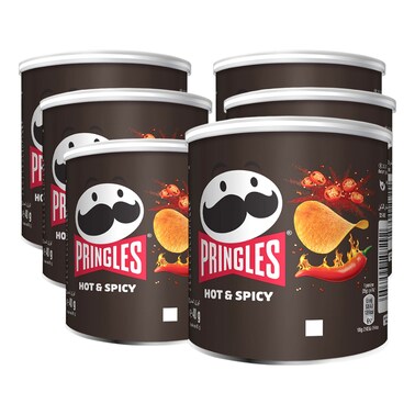 Pringles Hot and Spicy Potato Chips, 40g Pack of 6
