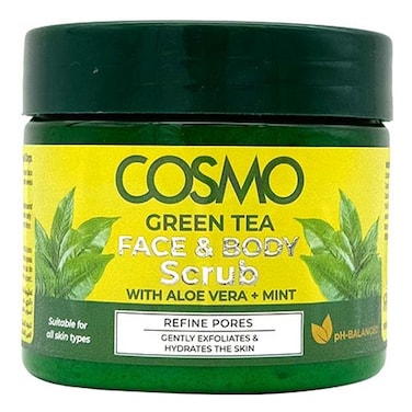 Cosmo Green Tea Face and Body Scrub 325ml