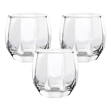 Ocean Jubilee Rock Glass Drinking Glass Set Clear 340ml 3 PCS