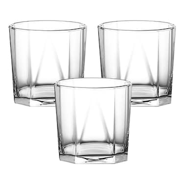 Ocean Pyramid Rock Glass Drinking Glass Set Clear 330ml 3 PCS